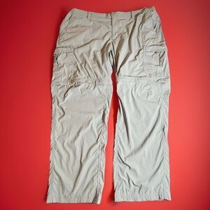LL Bean Tropicwear Mens XXL Convertible Stretch Cargo Zip Off Pants Beige Hiking